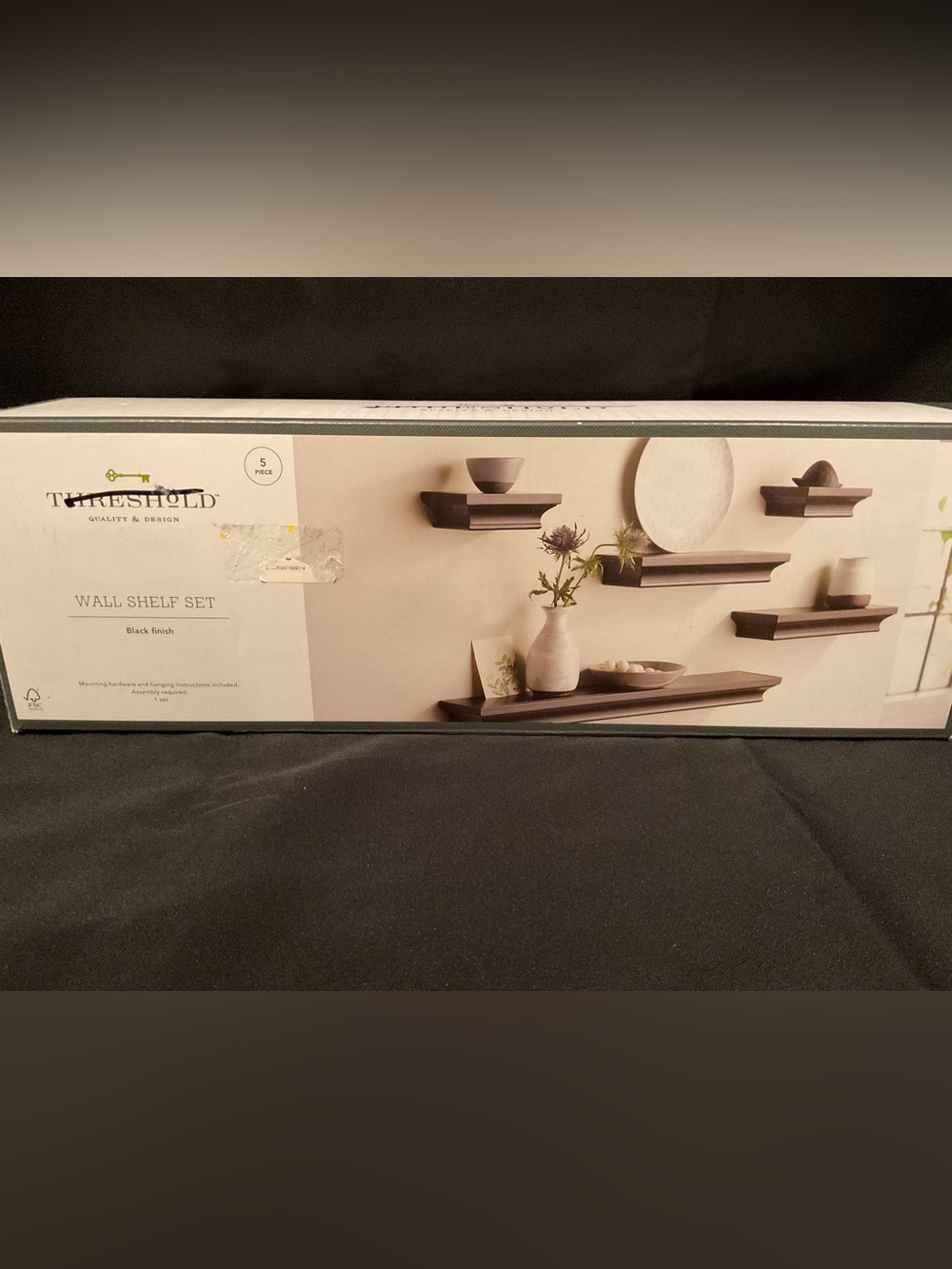 Threshold Dark Brown Floating Wall Shelves - 5 Piece Set